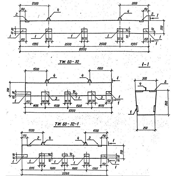 Траверсы подстанций ТЖ 60-32-1